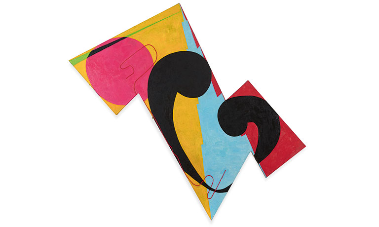 lightning bolt shaped abstract painting