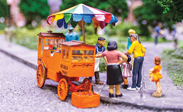 miniature model of an ice ball vendor