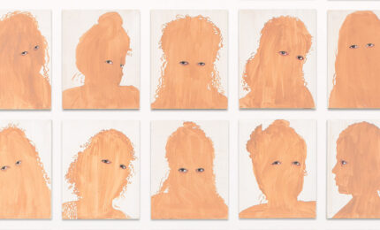 A series of painted faces