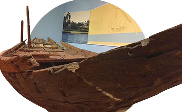 A wooden Egyptian boat