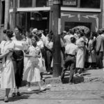 Small crowd gathered outside Studio Dee, WHOD radio station