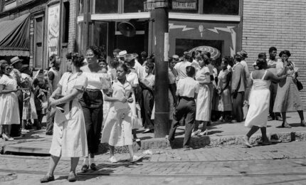 Small crowd gathered outside Studio Dee, WHOD radio station