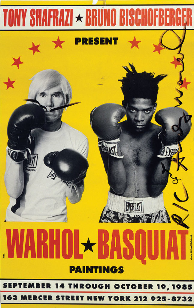 Promotional poster depicting Warhol and Basquiat as boxers