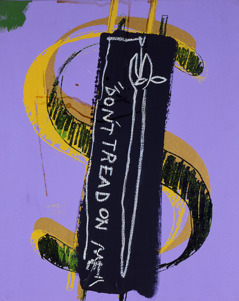 Dollar Sign, don't tread on me painting