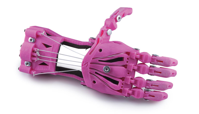 A plastic artificial hand