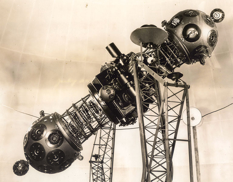 A vintage photo of the Zeiss projector
