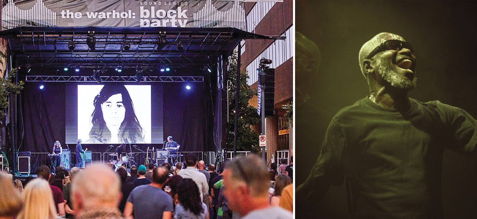An outdoor Warhol Block Party concert and Electro-Rap singer Ata Kak