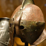 AN ancient gladiators helmet