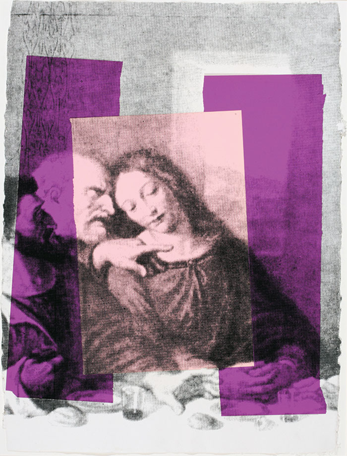 A detail of Andy Warhol's Last Supper painting