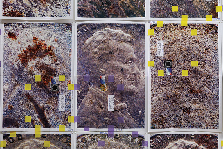 A collage of postcards depicting Abraham Lincoln's image on a penny