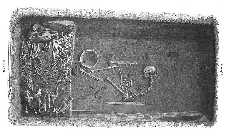 Illustration of a archaeological site