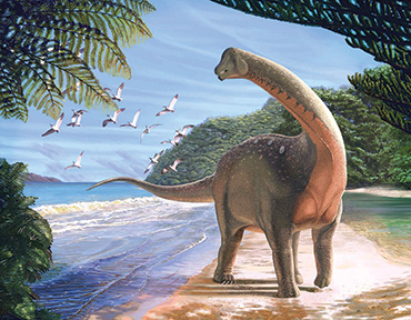 An illustration of a large dinosaur