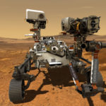 Illustration of the rover Perseverance on the surface of Mars