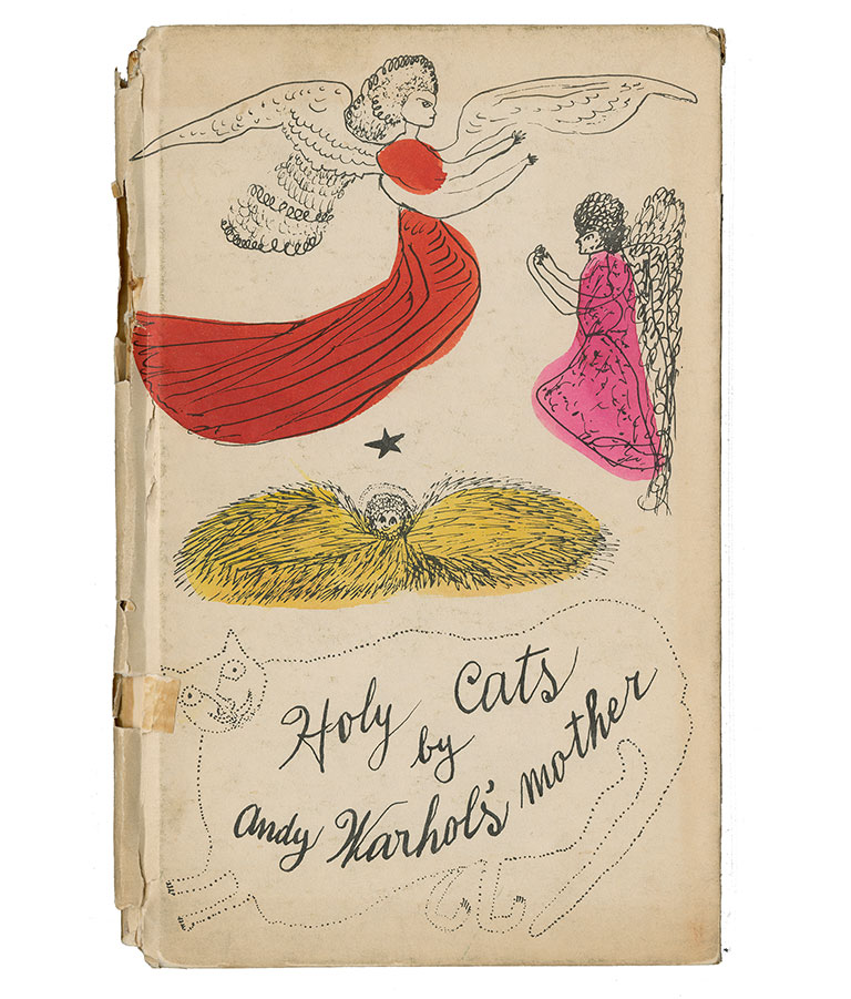 A book with the words Holy Cats by Andy Warhol's Mother, on the cover.