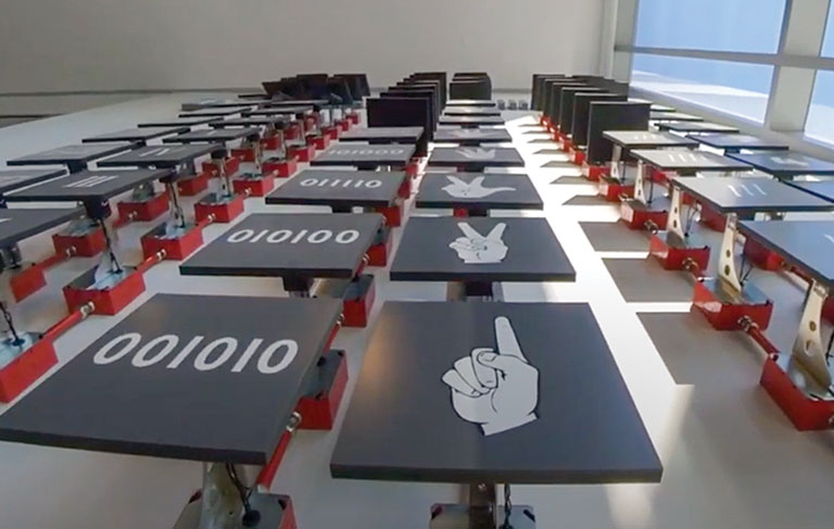 A view of a binary flip clock.