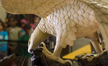 A large eagle carved out of ivory.