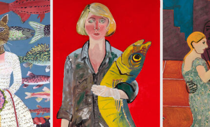 Three paintings by the artist, Joan Brown.