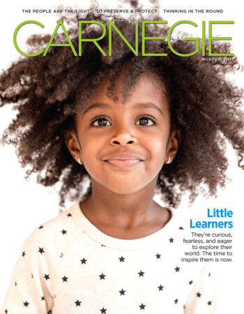 winter 2017 Carnegie magazine cover of preschool girl