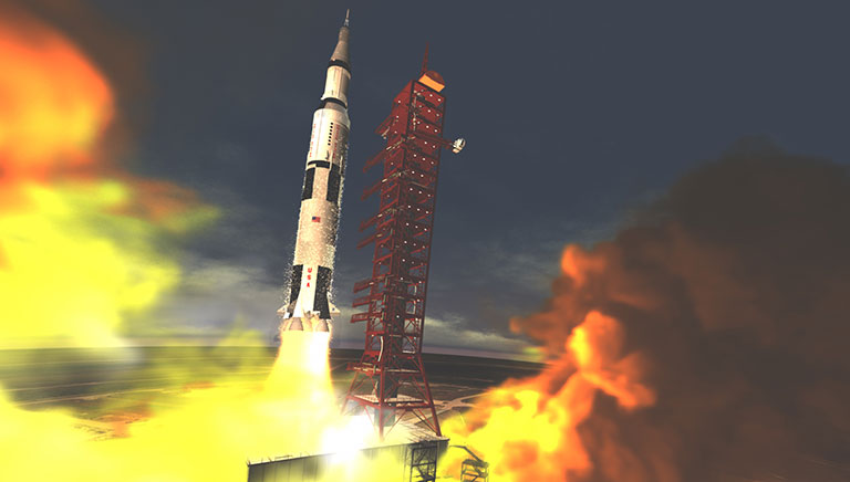 A rocket launching.