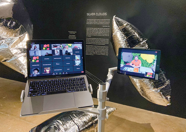 A remote class from inside the Silver clouds installation.