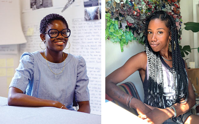 A portrait of two african-american female artists.
