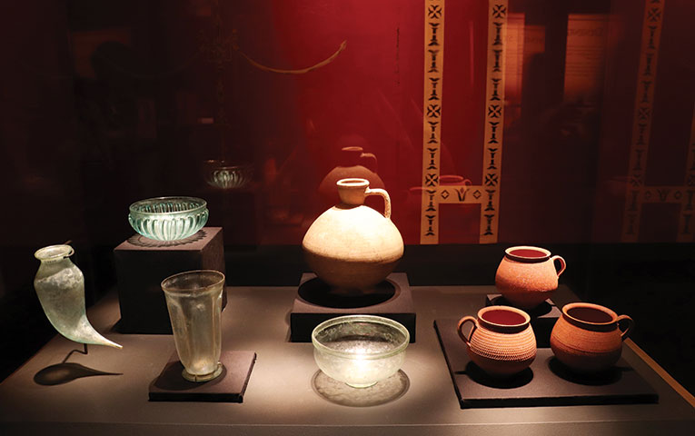 A group of ancient pots and vases